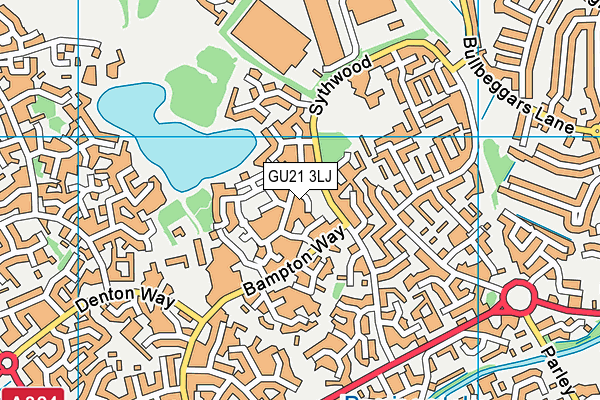 GU21 3LJ map - OS VectorMap District (Ordnance Survey)