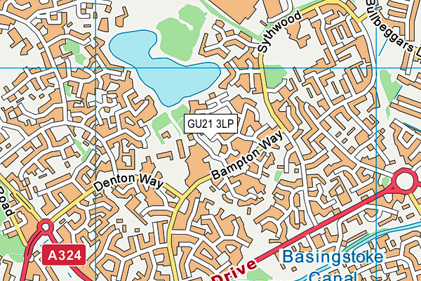 GU21 3LP map - OS VectorMap District (Ordnance Survey)