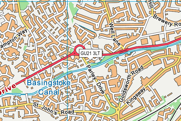GU21 3LT map - OS VectorMap District (Ordnance Survey)