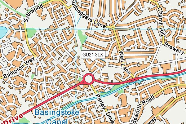 GU21 3LX map - OS VectorMap District (Ordnance Survey)