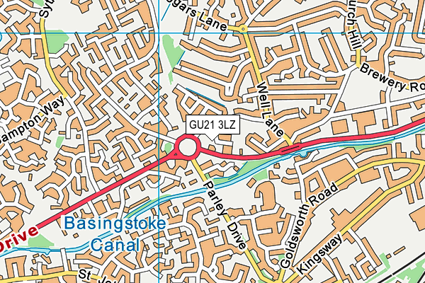 GU21 3LZ map - OS VectorMap District (Ordnance Survey)