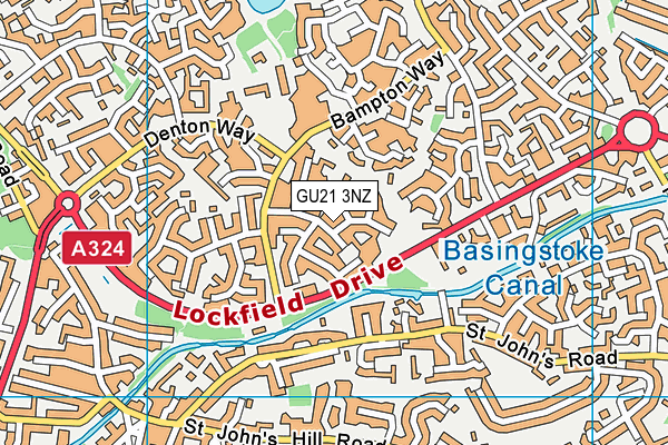 GU21 3NZ map - OS VectorMap District (Ordnance Survey)