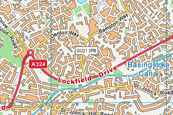 GU21 3PB map - OS VectorMap District (Ordnance Survey)