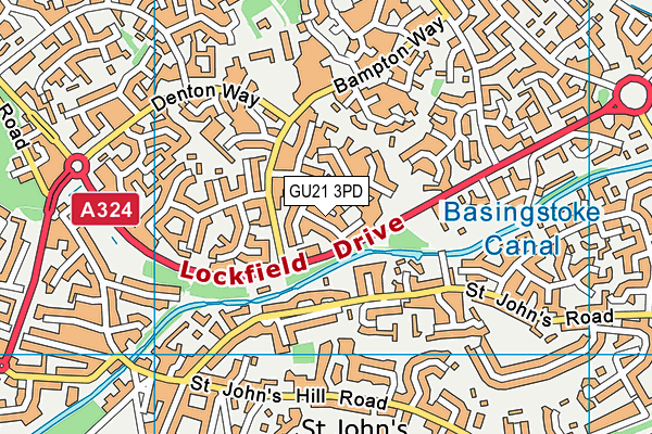 GU21 3PD map - OS VectorMap District (Ordnance Survey)