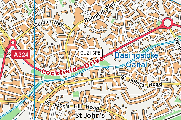 GU21 3PE map - OS VectorMap District (Ordnance Survey)