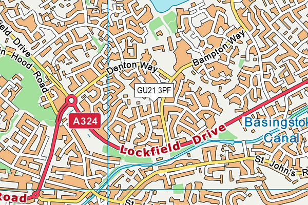 GU21 3PF map - OS VectorMap District (Ordnance Survey)