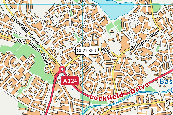 GU21 3PU map - OS VectorMap District (Ordnance Survey)