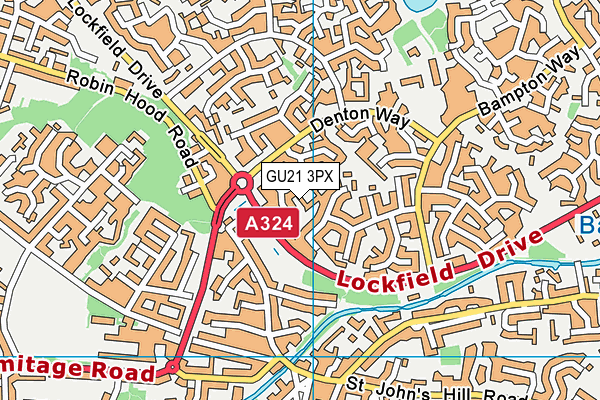 GU21 3PX map - OS VectorMap District (Ordnance Survey)