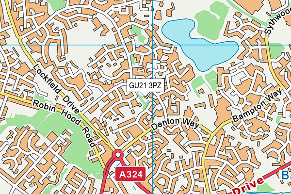 GU21 3PZ map - OS VectorMap District (Ordnance Survey)