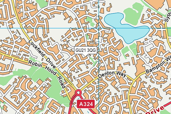 GU21 3QG map - OS VectorMap District (Ordnance Survey)