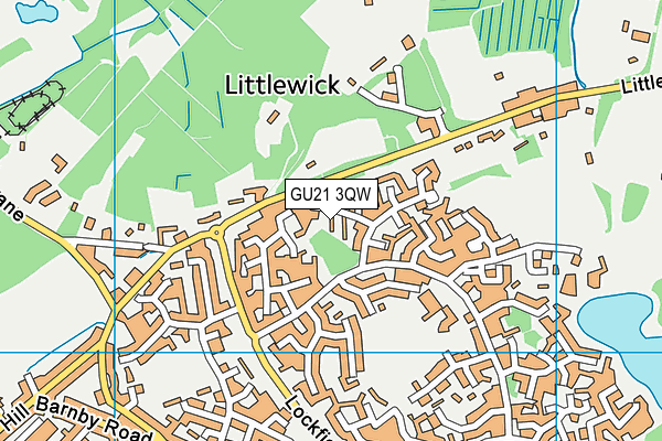 GU21 3QW map - OS VectorMap District (Ordnance Survey)