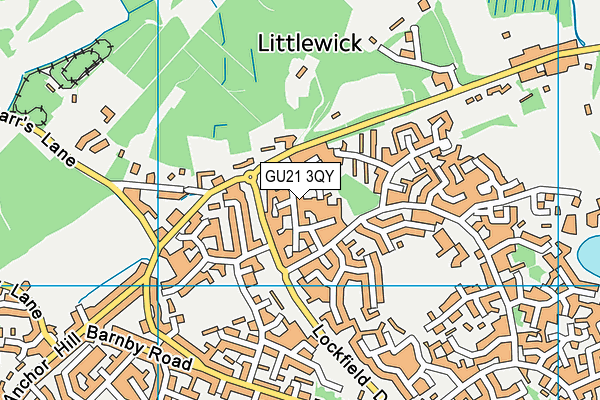 GU21 3QY map - OS VectorMap District (Ordnance Survey)