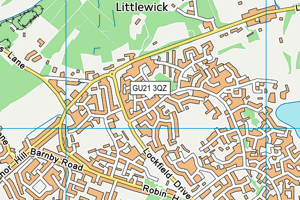 GU21 3QZ map - OS VectorMap District (Ordnance Survey)