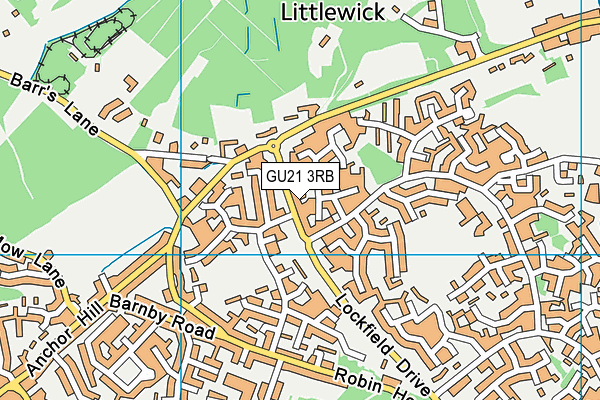 GU21 3RB map - OS VectorMap District (Ordnance Survey)