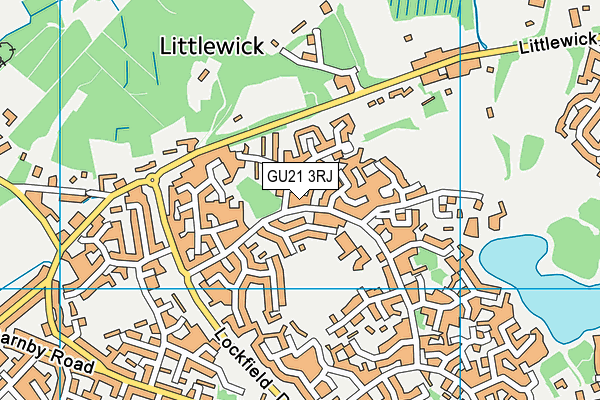 GU21 3RJ map - OS VectorMap District (Ordnance Survey)