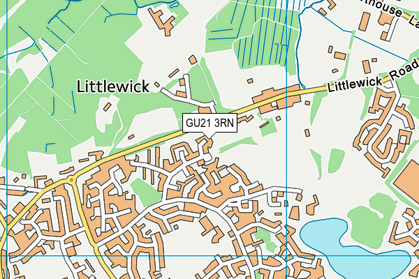 GU21 3RN map - OS VectorMap District (Ordnance Survey)