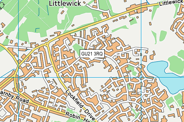 GU21 3RQ map - OS VectorMap District (Ordnance Survey)