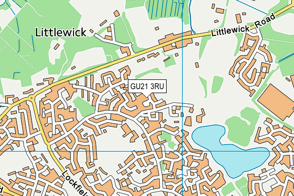 GU21 3RU map - OS VectorMap District (Ordnance Survey)