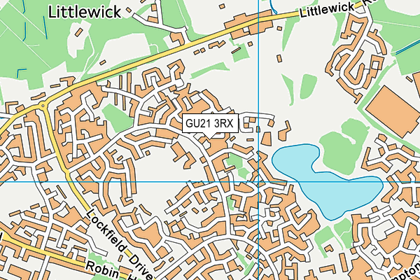 GU21 3RX map - OS VectorMap District (Ordnance Survey)
