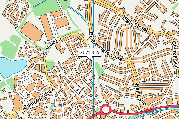 GU21 3TA map - OS VectorMap District (Ordnance Survey)