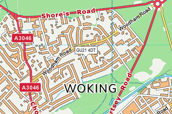 GU21 4DT map - OS VectorMap District (Ordnance Survey)