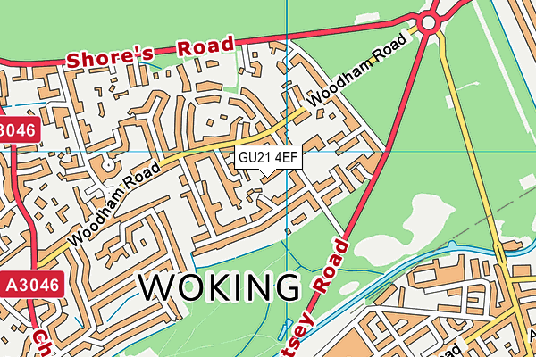 GU21 4EF map - OS VectorMap District (Ordnance Survey)