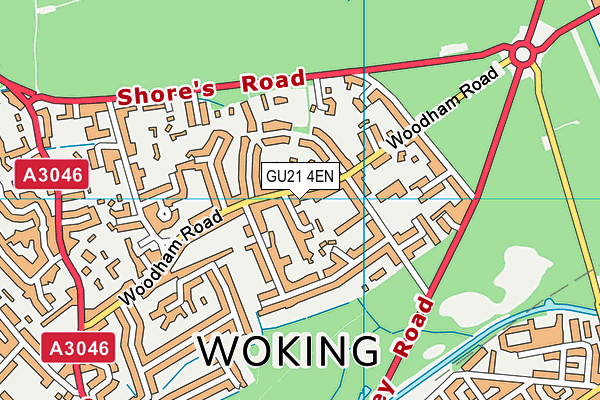 GU21 4EN map - OS VectorMap District (Ordnance Survey)