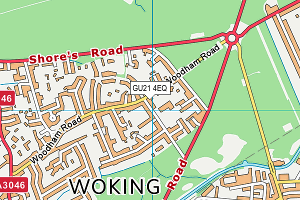 GU21 4EQ map - OS VectorMap District (Ordnance Survey)