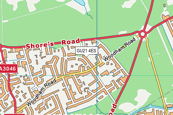 GU21 4ES map - OS VectorMap District (Ordnance Survey)