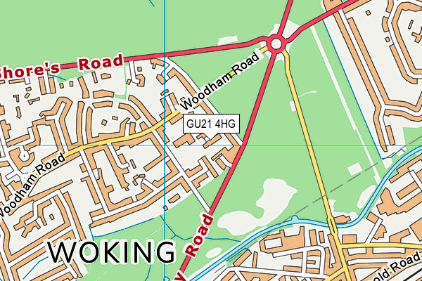 GU21 4HG map - OS VectorMap District (Ordnance Survey)