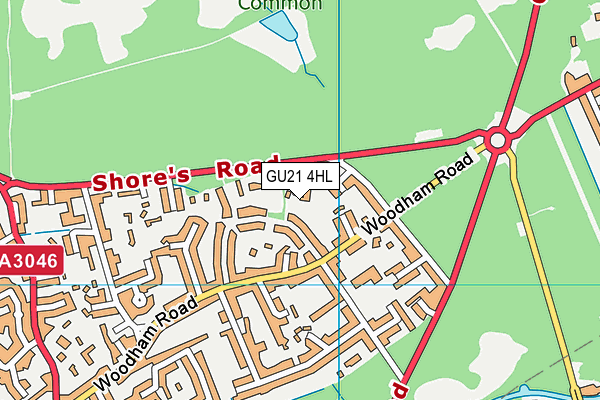 GU21 4HL map - OS VectorMap District (Ordnance Survey)