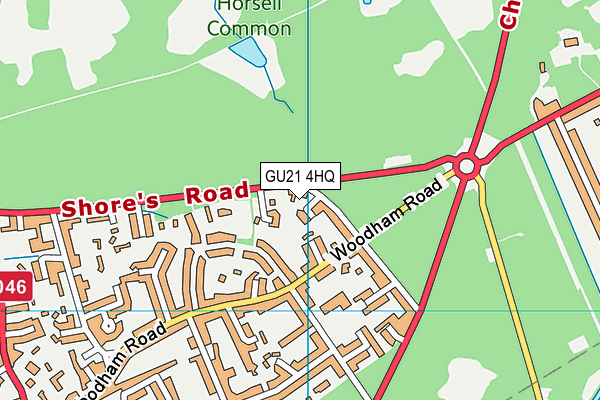 GU21 4HQ map - OS VectorMap District (Ordnance Survey)