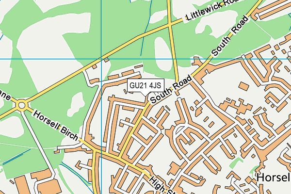 GU21 4JS map - OS VectorMap District (Ordnance Survey)