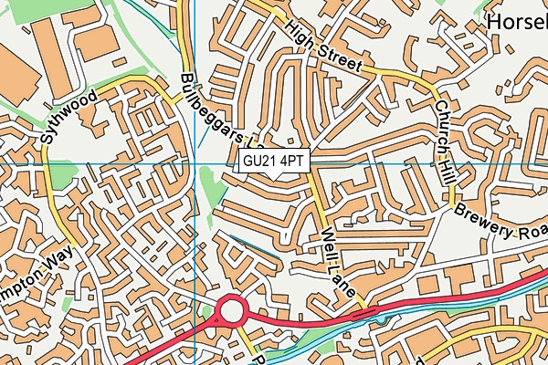 GU21 4PT map - OS VectorMap District (Ordnance Survey)