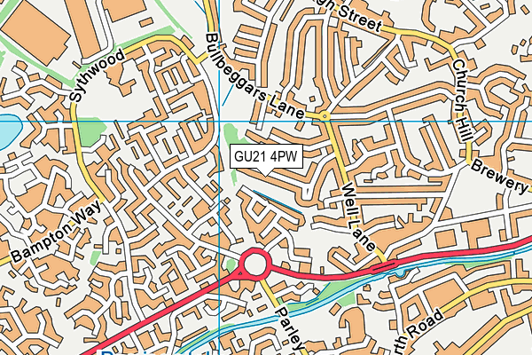 GU21 4PW map - OS VectorMap District (Ordnance Survey)