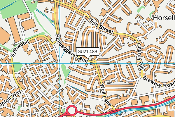GU21 4SB map - OS VectorMap District (Ordnance Survey)