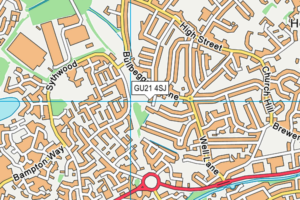 GU21 4SJ map - OS VectorMap District (Ordnance Survey)