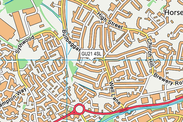 GU21 4SL map - OS VectorMap District (Ordnance Survey)