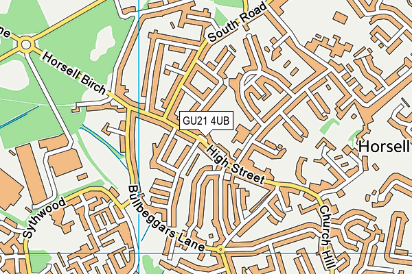 GU21 4UB map - OS VectorMap District (Ordnance Survey)