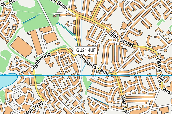 GU21 4UF map - OS VectorMap District (Ordnance Survey)