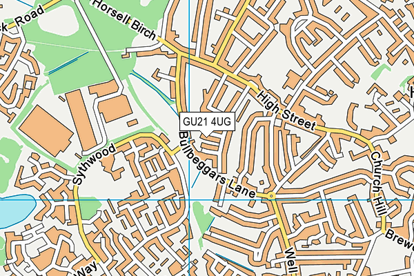 GU21 4UG map - OS VectorMap District (Ordnance Survey)