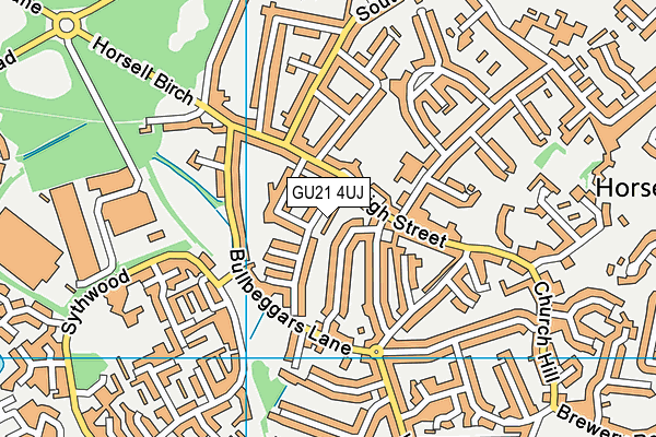 GU21 4UJ map - OS VectorMap District (Ordnance Survey)