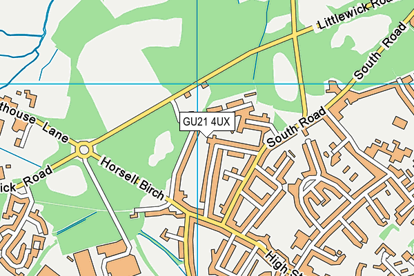 GU21 4UX map - OS VectorMap District (Ordnance Survey)