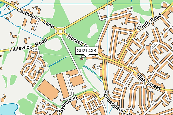 GU21 4XB map - OS VectorMap District (Ordnance Survey)