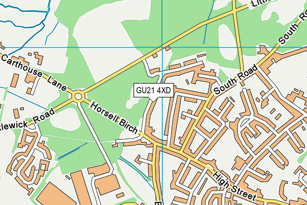 GU21 4XD map - OS VectorMap District (Ordnance Survey)