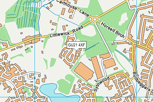 GU21 4XF map - OS VectorMap District (Ordnance Survey)