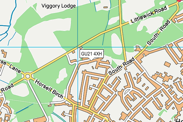 GU21 4XH map - OS VectorMap District (Ordnance Survey)