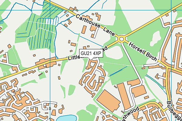 GU21 4XP map - OS VectorMap District (Ordnance Survey)