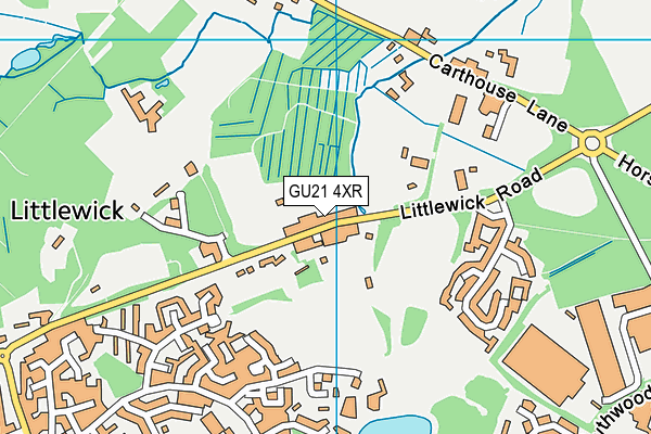 GU21 4XR map - OS VectorMap District (Ordnance Survey)