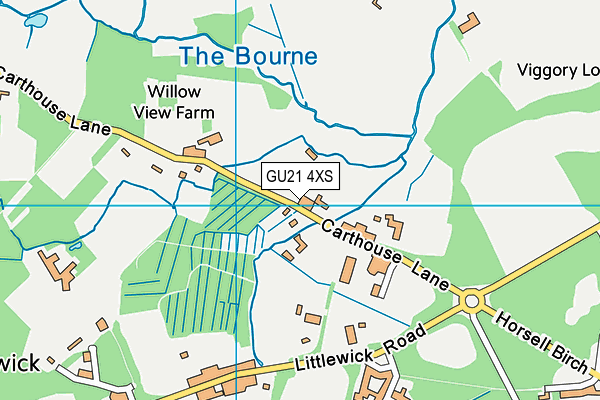 GU21 4XS map - OS VectorMap District (Ordnance Survey)